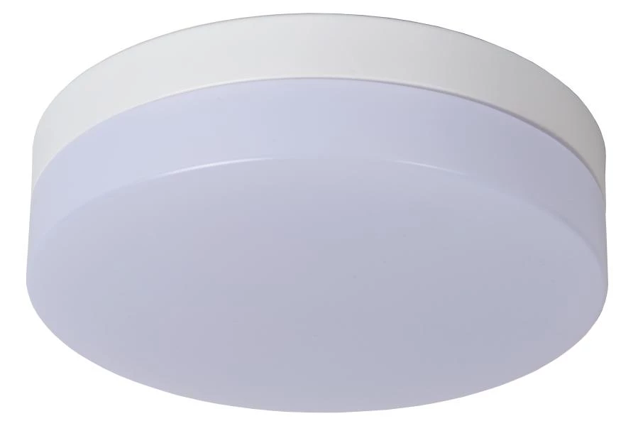 Lucide BISKIT - Plafonnière Badkamer - Ø 23 cm - LED - 1x12W 2700K - IP44 - Beweging & dag/nacht sensor - Wit - uitgezet